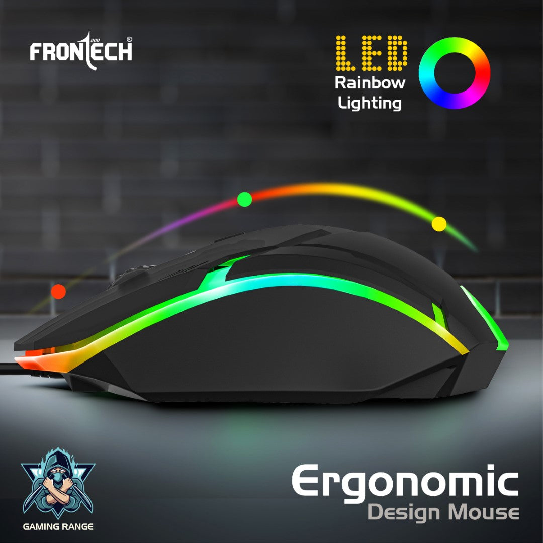 Frontech Wired Gaming RGB Backlight Effects Keyboard and Optical Mouse Combo (KB-0040) Frontech Wired Gaming RGB Backlight Effects Keyboard and Optical Mouse Combo (KB-0040)